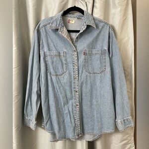 Levi's Red Tab size L Light Blue Denim  Shirt Button Down 100% Cotton Vintage